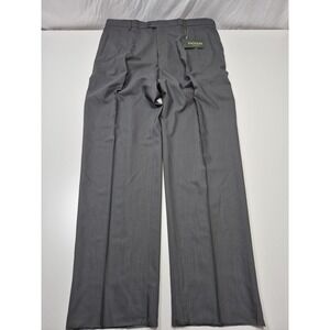 Zanieri Dress Pants Mens 44x36 Gray Wool Pleated Straight Unhemmed Italy NWT